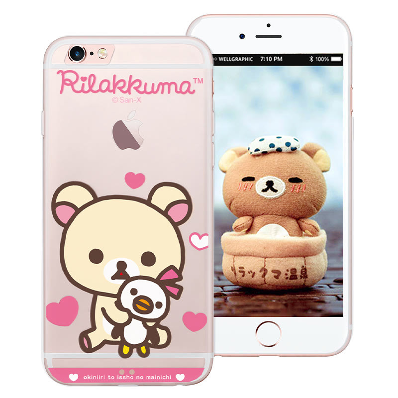 Rilakkuma轻松小熊iphone6plus苹果6S奢华浮雕卡通手机保护壳套