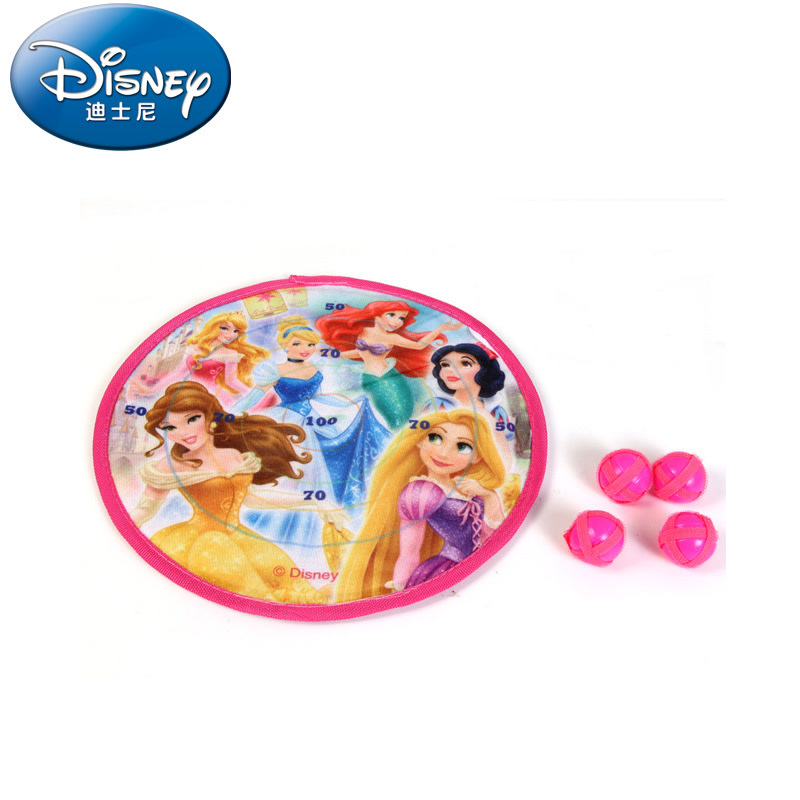 Disney/迪士尼 儿童卡通益智粘巴球公主粘靶盘布制飞標盘