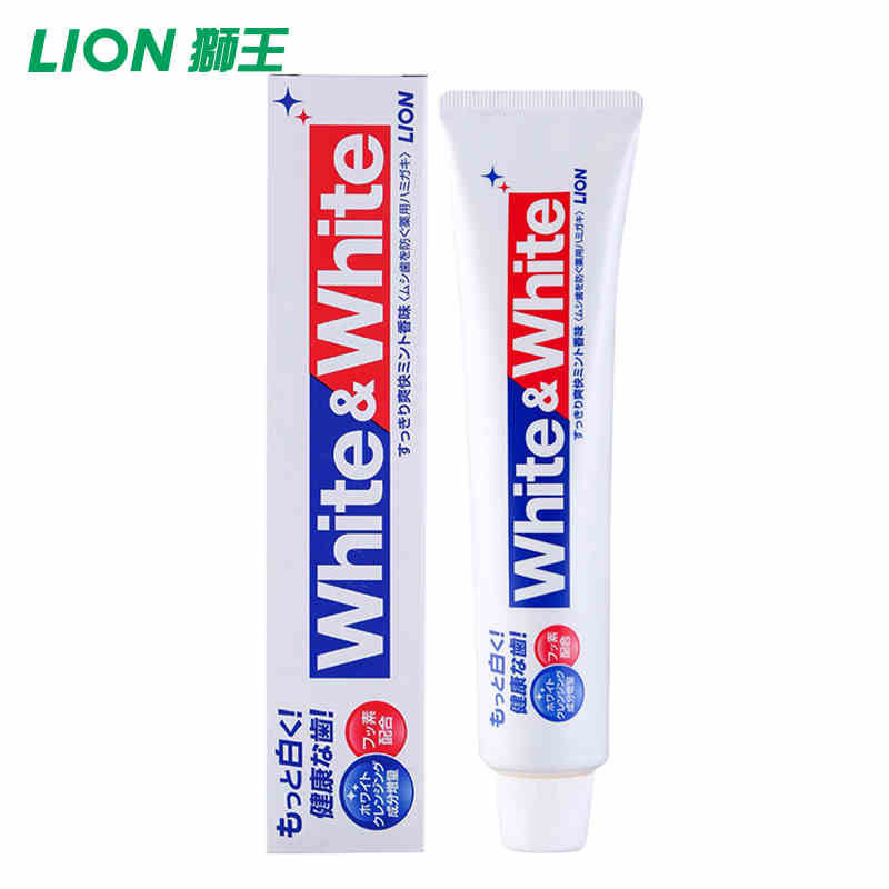 买一送一日本LION狮王美白牙膏防蛀清爽White去烟渍150g