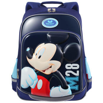 迪士尼（Disney）书包小学生书包 男孩儿童双肩包4-6年级米奇书包背包 BM0383C 蓝色