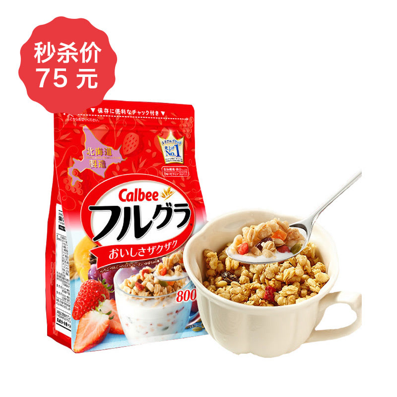 【北海道产地回归】日本卡乐比富果乐水果麦片早餐冲饮即食 800g