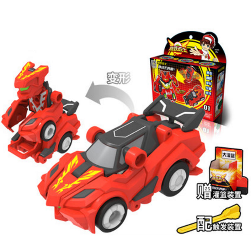 灵动创想正版魔幻车神3跳跃战士变形机器人单只装儿童玩具