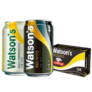 屈臣氏（Watsons）苏打汽水混合系列 饮料（苏打汽水20罐 + 柠檬草味苏打汽水4罐）330ml*24罐
