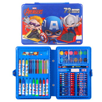 迪士尼（Disney）儿童绘画礼盒套装72件套diy画画工具水彩笔蜡笔文具套装漫威系列 E0032A