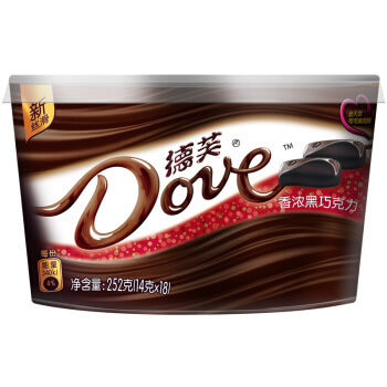 德芙 Dove香浓黑巧克力（分享碗装） 办公室休闲零食员工福利 252g