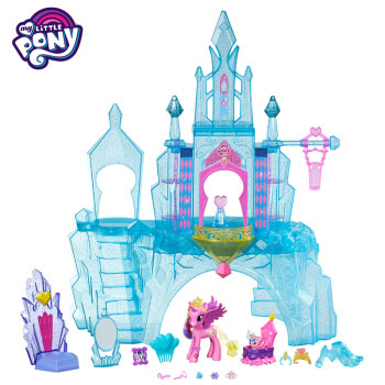 孩之宝(Hasbro)小马宝莉 小马利亚系列 水晶城堡套装 女孩礼品 带灯光效果玩具 B5255