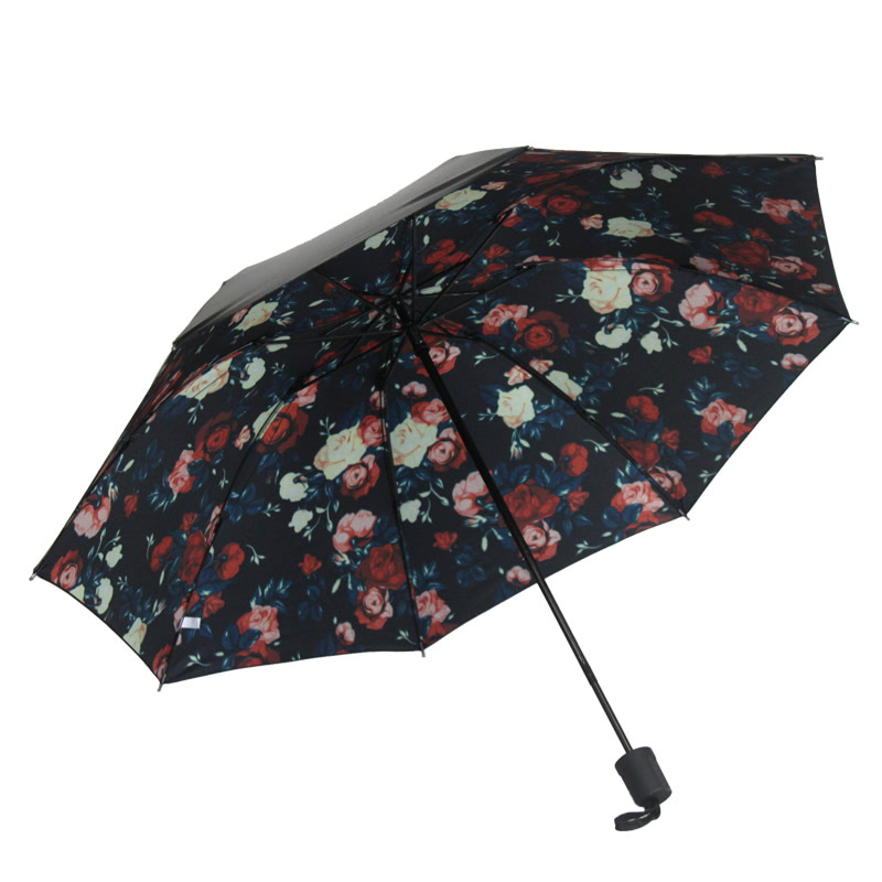 创意星空便携小黑伞 防晒防紫外线黑胶折叠遮阳太阳伞晴雨伞两用