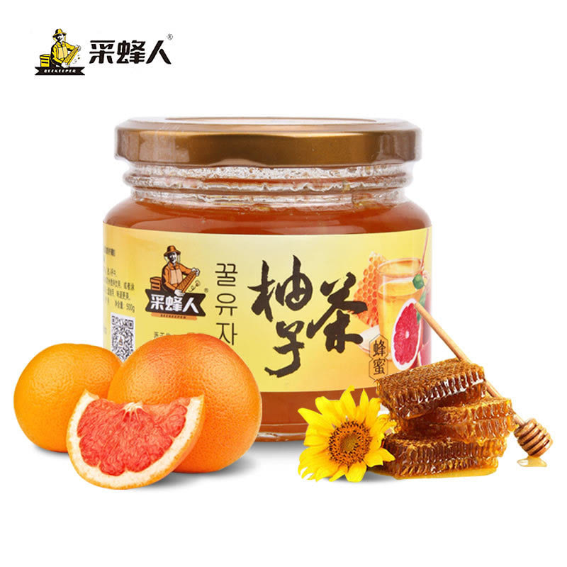 【破损补发】采蜂人 蜂蜜柚子茶水果茶酱冲饮品360g