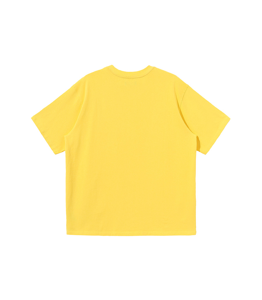 FOURTRY柠檬黄色简约小logo T恤 21SS01YE27X