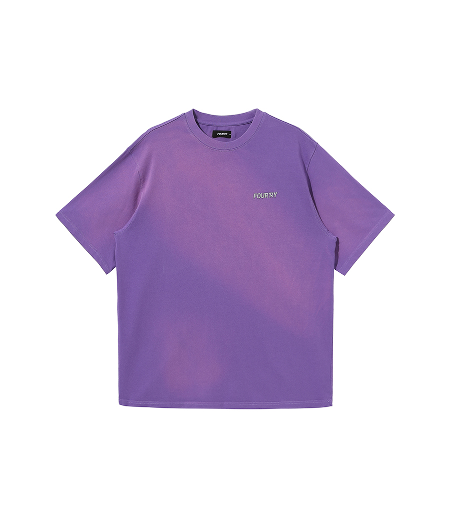 内购-FOURTRY紫色晕染反光logo T恤 21SS01PU29X
